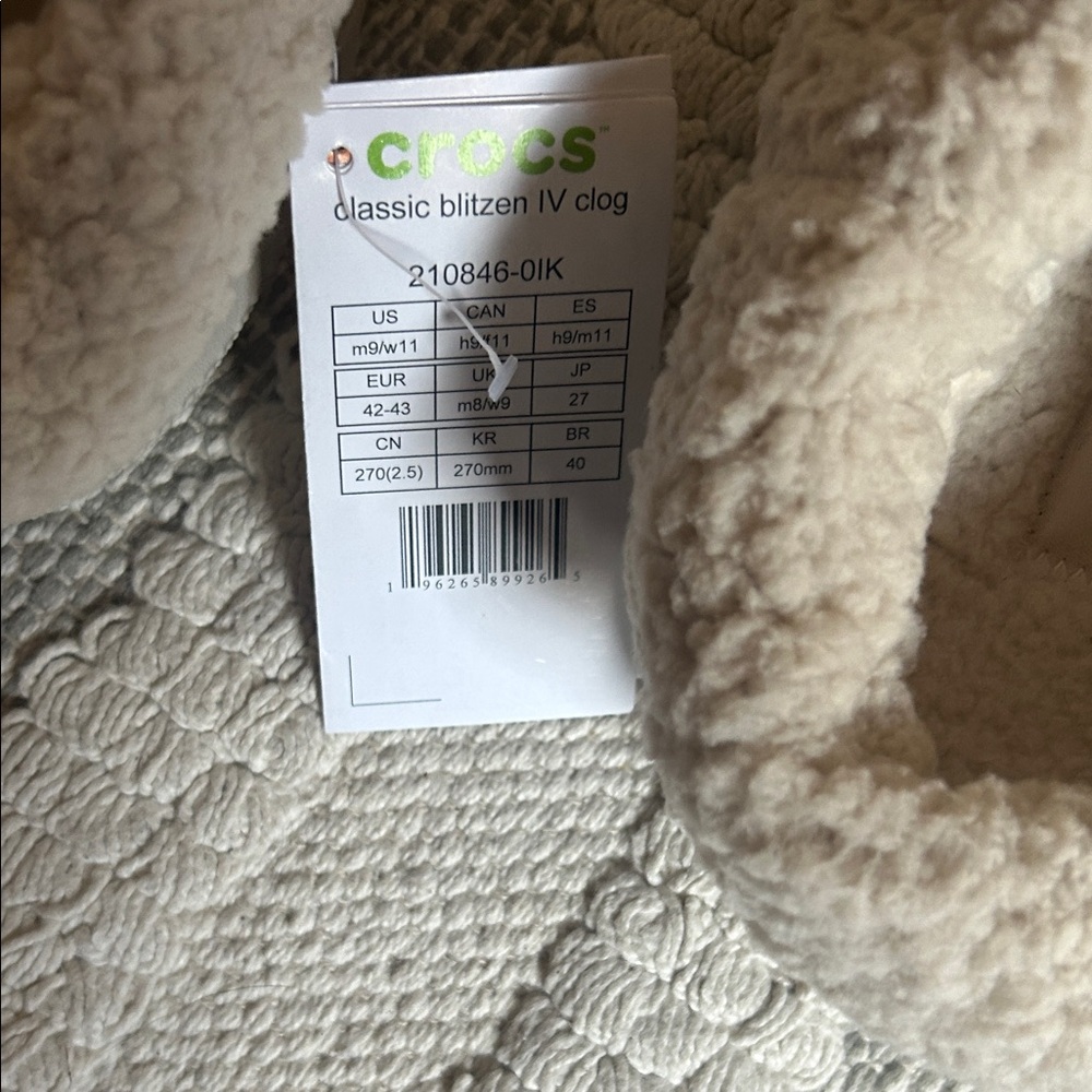CROCS Cream Fuzzy Lined Clogs - Picture 5 of 5
